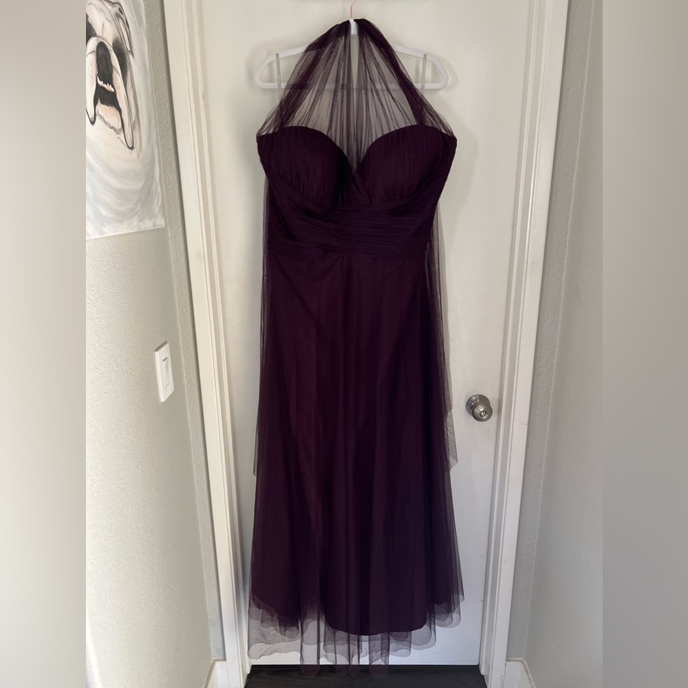 Wtoo Eggplant Convertible Strapless Plus Size Bridesmaids Dress